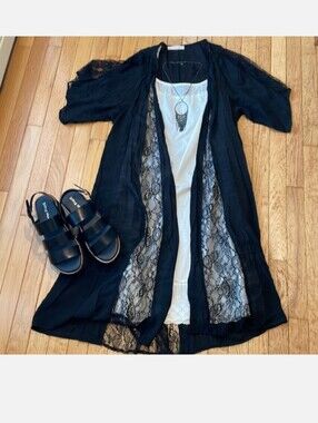 Love Tree - Sheer Black Duster